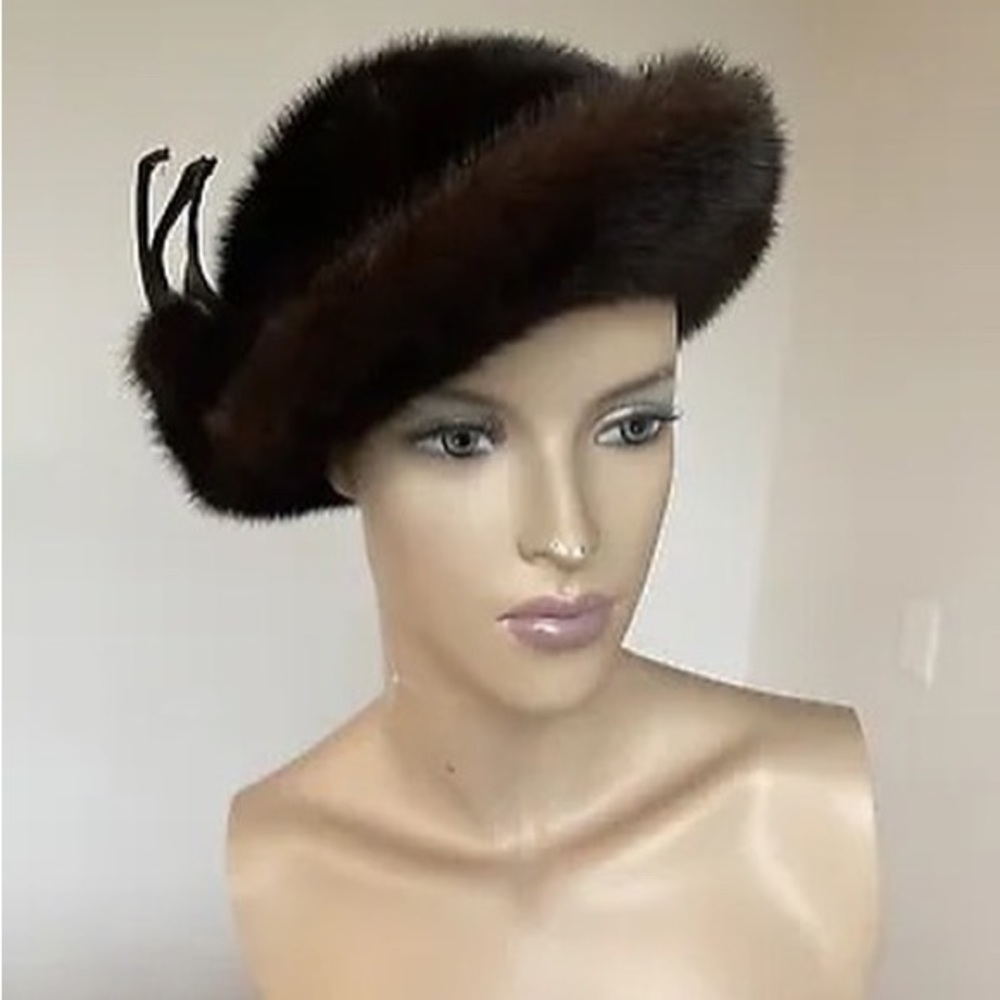 SOLD: Chic high quality brown mink hat for women.